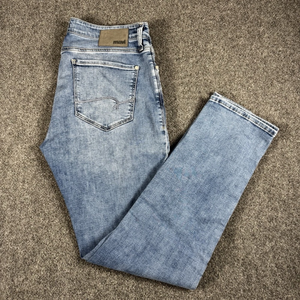 Mavi Jake Slim Leg Light Wash Jeans Mens Size 32